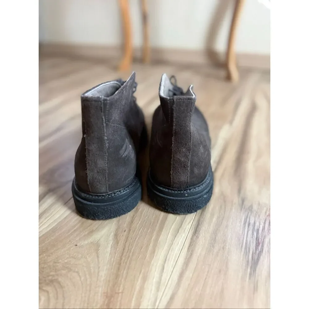 AllSaints Mens Brown Leon Suede Leather Lace Up Woven Chukka Boots Size 42